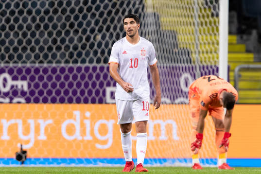 Brais Mendez of Spain looks dejected