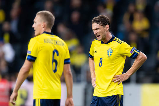 Albin Ekdal of Sweden looks dejected