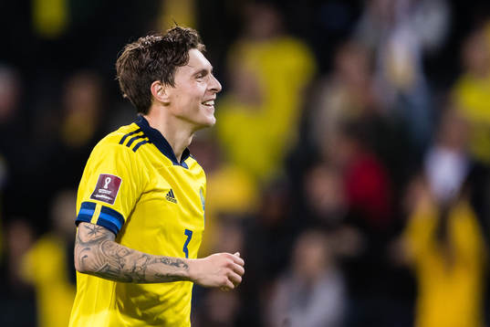 Victor Nilsson Lindelöf of Sweden celebrates