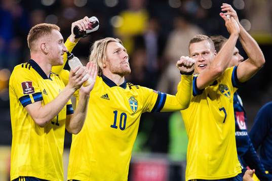 Dejan Kulusevski, Emil Forsberg and Viktor Claesson