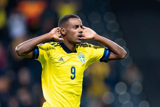 Alexander Isak of Sweden celebrates