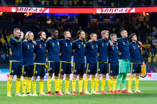 The Swedish players at lineup