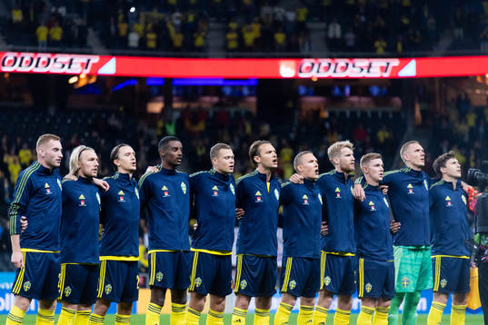The Swedish players at lineup