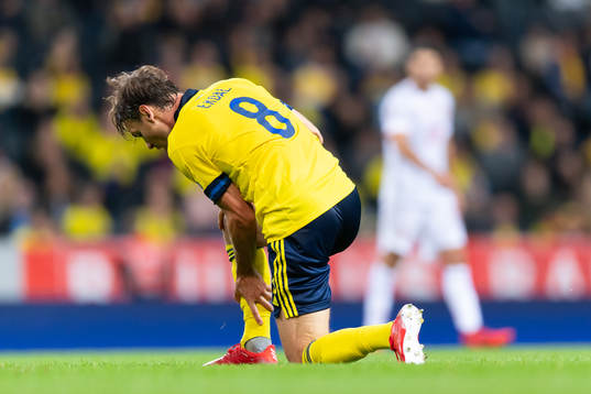 Albin Ekdal of Sweden looks dejected