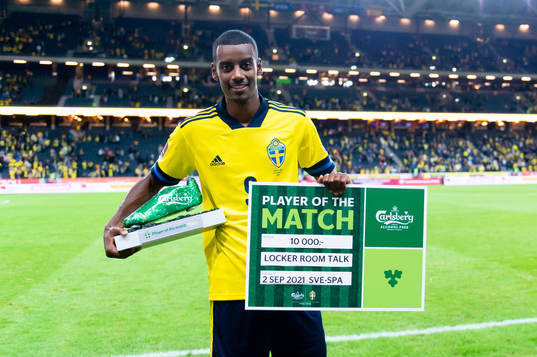 Player of the match, Alexander Isak of Sweden
