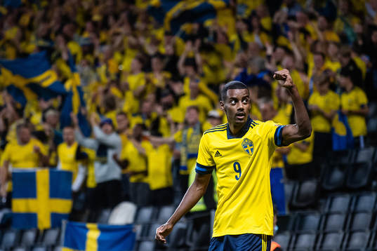 Alexander Isak of Sweden celebrates