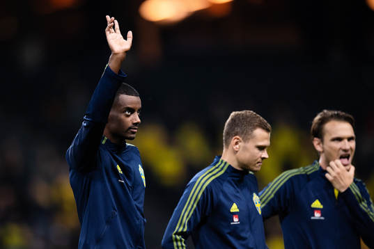 Alexander Isak, Viktor Claesson and Albin Ekdal of Sweden