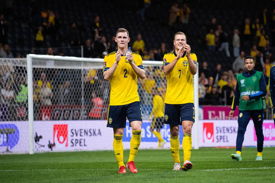 Emil Krafth and Viktor Claesson of Sweden