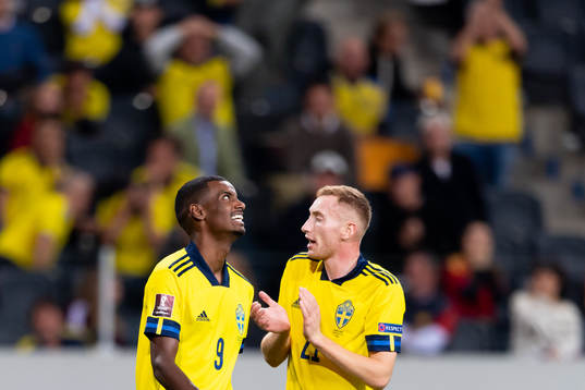 Alexander Isak of Sweden looks dejected