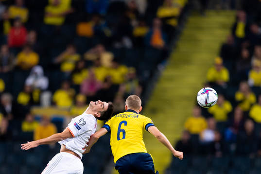 Gerard Moreno of Spain and Ludwig Augustinsson of Sweden