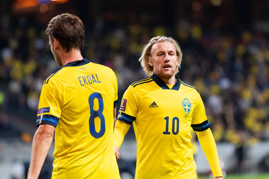 Albin Ekdal and Emil Forsberg of Sweden