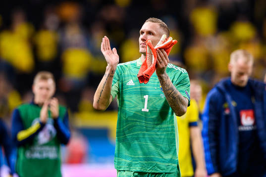 goalkeeper Robin Olsen of Sweden
