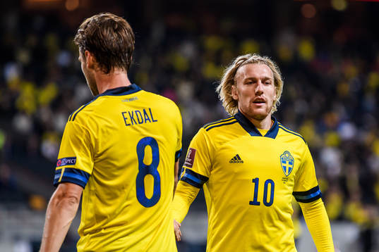 Albin Ekdal and Emil Forsberg of Sweden