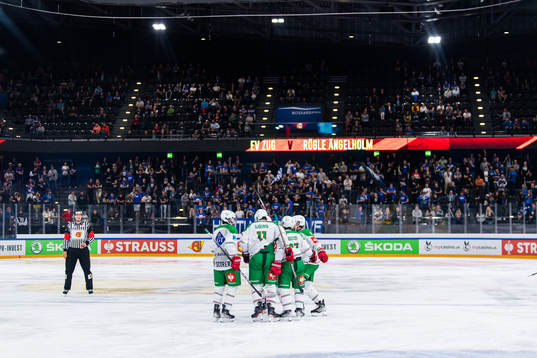 Lucas Ekeståhl-Jonsson of Rögle celebrates with team mates
