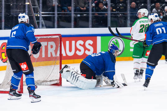 Anton Bengtsson of Rögle scores 1-2 behind goalkeeper