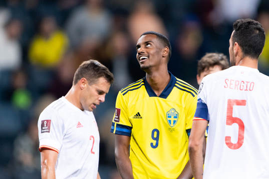 Alexander Isak of Sweden looks dejected