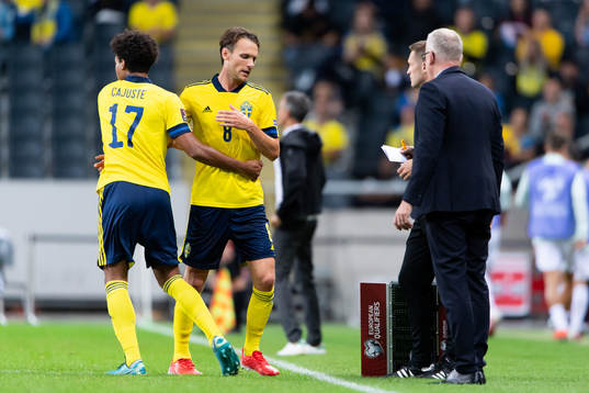 Albin Ekdal of Sweden is substituted by Jens Cajuste of