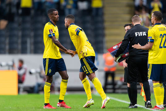 Alexander Isak of Sweden is substituted by Isaac