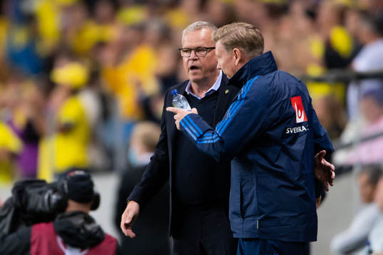 Head coach Janne Andersson and assistant coach Peter