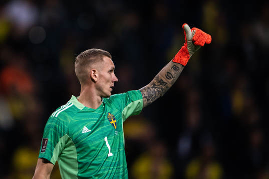 goalkeeper Robin Olsen of Sweden