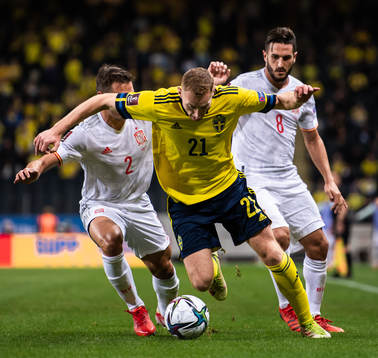 Cesar Azpilicueta and Koke of Spain against Dejan