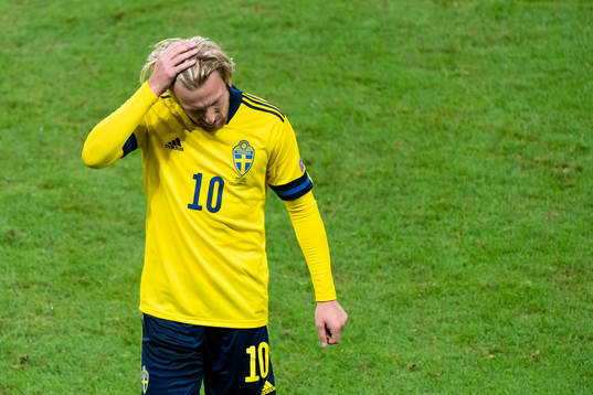 Emil Forsberg of Sweden looks dejected