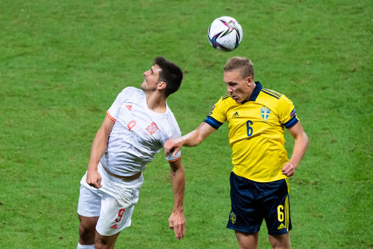 Gerard Moreno of Spain and Ludwig Augustinsson of Sweden