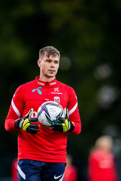 Goalkeeper Per Kristian Bråtveit of the Norwegian national