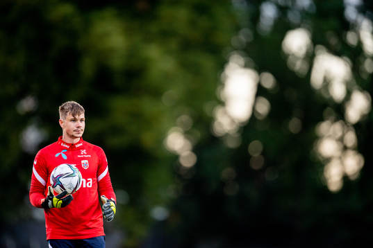 Goalkeeper Per Kristian Bråtveit of the Norwegian national