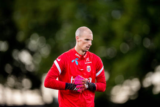 Goalkeeper André Hansen of the Norwegian national football
