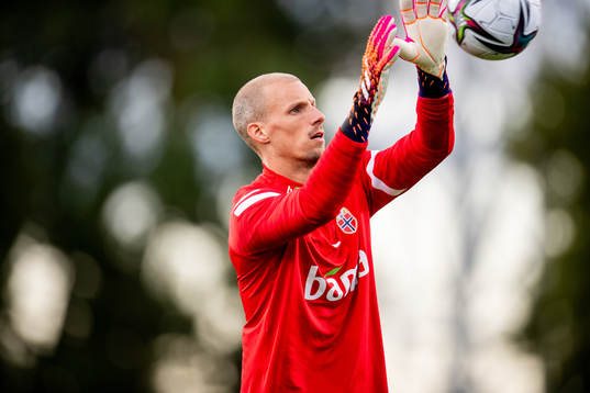 Goalkeeper André Hansen of the Norwegian national football