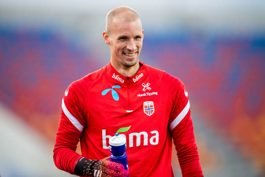 Goalkeeper André Hansen of the Norwegian national football