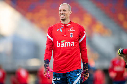 Goalkeeper André Hansen of the Norwegian national football