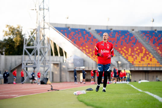 Goalkeeper André Hansen of the Norwegian national football