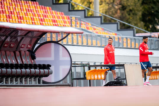 Ruben Gabrielsen and Joshua King of the Norwegian national