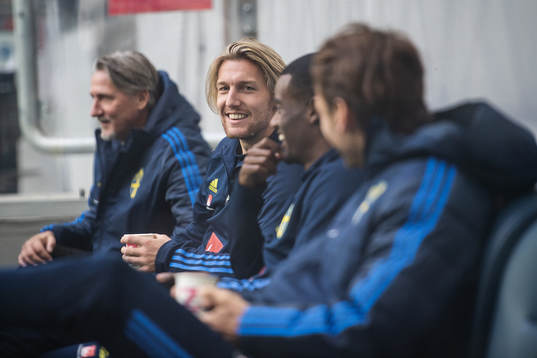 Emil Forsberg and Alexander Isak of the Swedish national