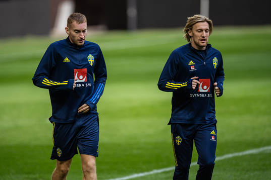 Dejan Kulusevski and Emil Forsberg of the Swedish national