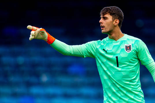 Goalkeeper Niklas Hedl of Austria