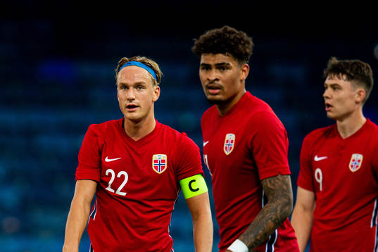 Erik Botheim, Noah Holm and Jørgen Strand Larsen of Norway
