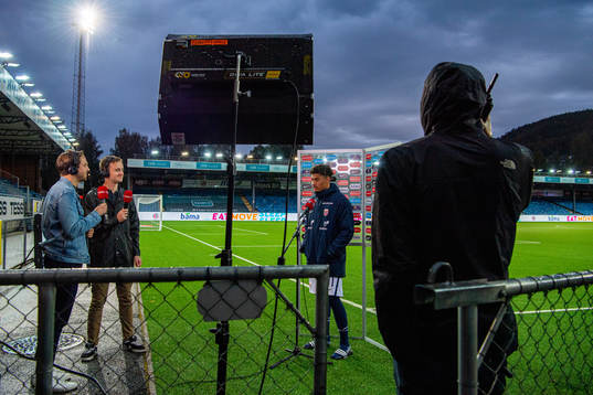 Noah Holm of Norway is being interviewed