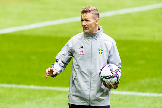 Goalkeeper coach Maths Elfvendal of Sweden