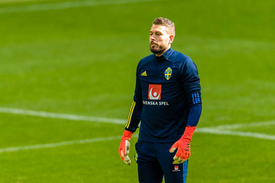 Goalkeeper Kristoffer Nordfeldt of Sweden
