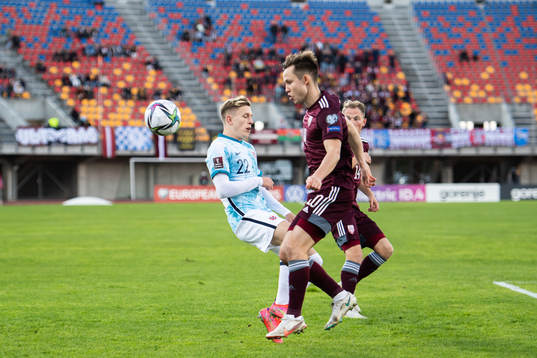 Marcus Holmgren Pedersen of Norway and Roberts Uldrikis of