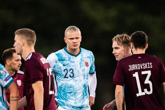 Erling Braut Haaland and Kristian Thorstvedt of Norway