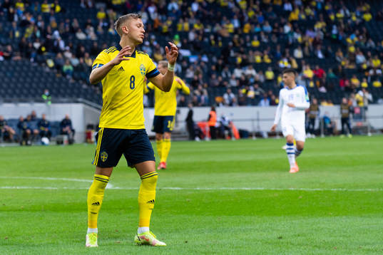 Jesper Karlsson of Sweden looks dejected