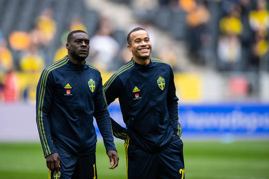 Ken Sema and Robin Quaison of Sweden