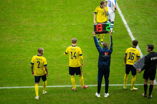 Daniel Sundgren, Carl Starfelt and Jordan Larsson of Sweden