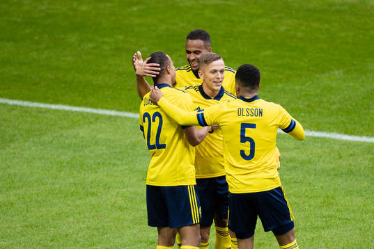 Robin Quaison, Isaac Kiese-Thelin, Jesper Karlsson and