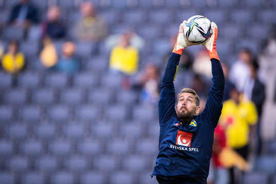 Goalkeeper Kristoffer Nordfeldt of Sweden