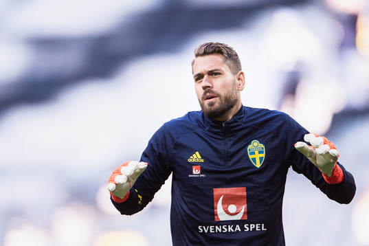 Goalkeeper Kristoffer Nordfeldt of Sweden